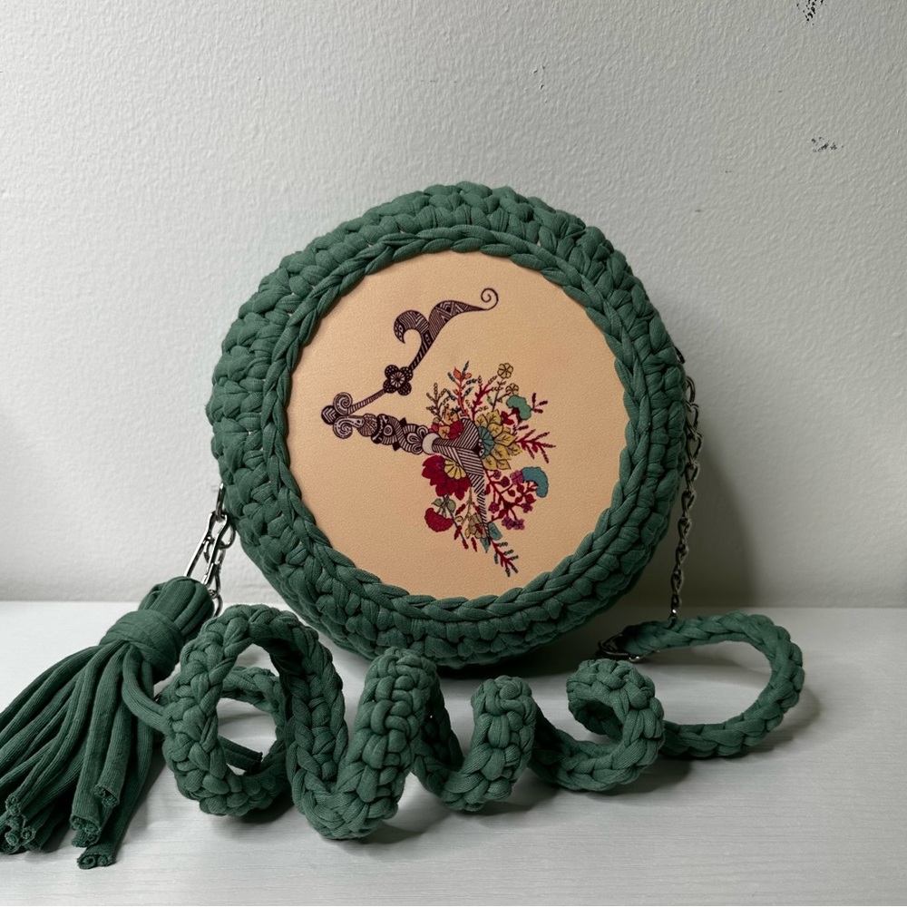 Bag, green bag,handcrafted